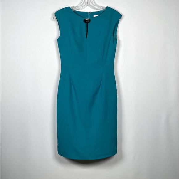 Calvin Klein Dresses & Skirts - Calvin Klein Women Teal Shift Knee Length Workwear Dress Size 2